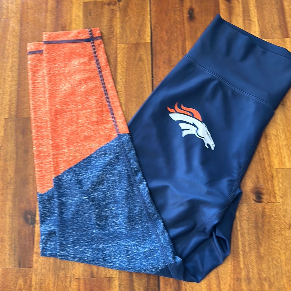 NFL - size M - Like New Denver Bronco Leggings - blue and orange